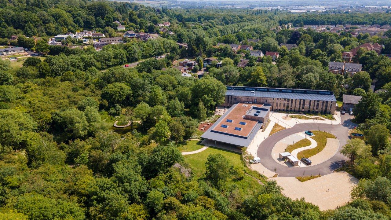 The Oxford Trust’s The Wood Centre for Innovation in Headington’s Global Health & Life Sciences District – aerial view